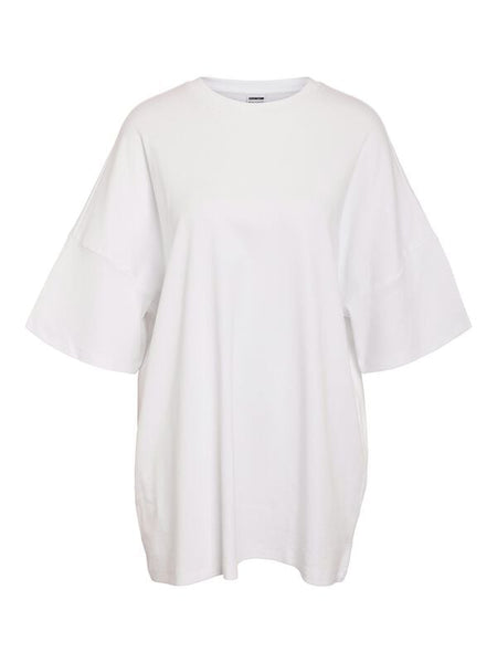 Robe courte  de Noisy May - NMMOCCA 2/4 BOXY JRS FWD NOOS - Robe T-Shirt - XS à M - pour Femme - blanc - Noisy May