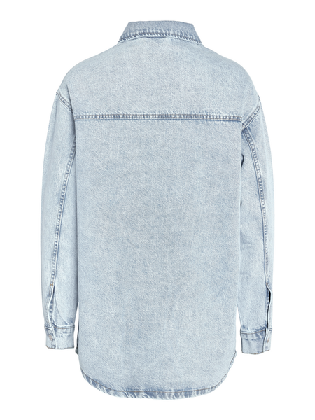 Chemise en jean  de Noisy May - NMalva L/S Denim Shacket AZ352LB NOOS - XS à XL - pour Femme - bleu - Noisy May - View 2
