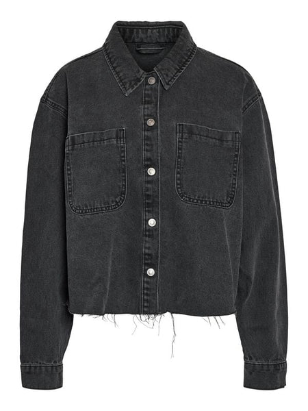 Chemise manches longues  de Noisy May - NMALVA L/S DENIM SH SHACKET AZ387BL NOOS - XS à XL - pour Femme - noir - Noisy May