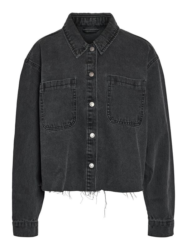 Chemise manches longues  de Noisy May - NMALVA L/S DENIM SH SHACKET AZ387BL NOOS - XS à XL - pour Femme - noir - Noisy May