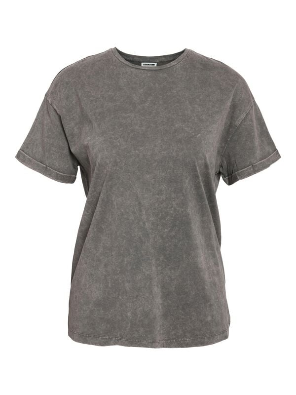 T-Shirt Manches courtes  de Noisy May - NMBRANDY WASHED S/S TOP JRS NOOS - XS à L - pour Femme - gris - Noisy May