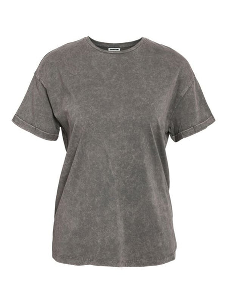 T-Shirt Manches courtes  de Noisy May - NMBRANDY WASHED S/S TOP JRS NOOS - XS à L - pour Femme - gris - Noisy May
