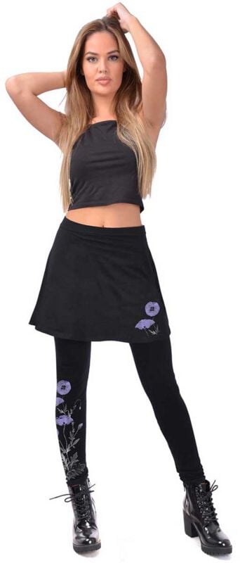 Legging  de Outer Vision - Dark Poppies - Leggings avec Jupe - S à XXL - pour Femme - noir - Outer Vision