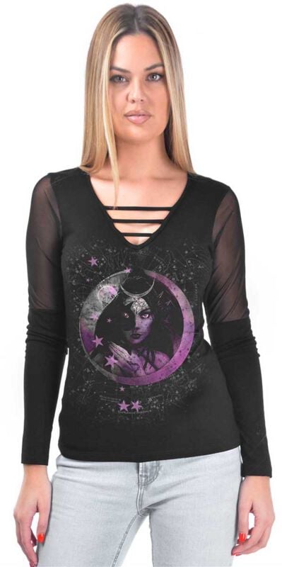 T-shirt manches longues  de Alchemy England - Second Sight - Haut - S à XXL - pour Femme - noir - Alchemy England