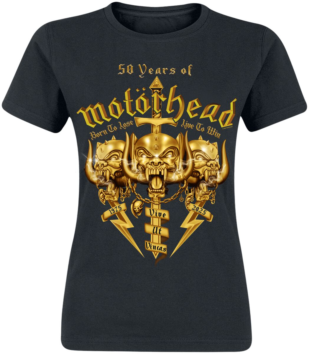 T-Shirt Manches courtes  de Motörhead - 50 Years Of Motörhead - S à 3XL - pour Femme - noir - Motörhead