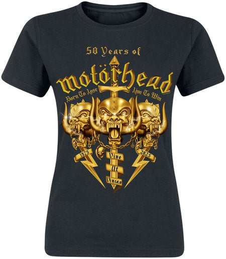 T-Shirt Manches courtes  de Motörhead - 50 Years Of Motörhead - S à 3XL - pour Femme - noir - Motörhead