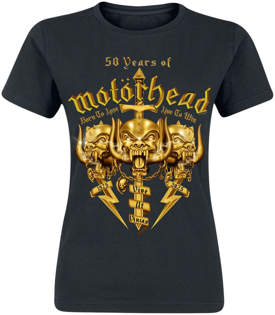 T-Shirt Manches courtes  de Motörhead - 50 Years Of Motörhead - S à 3XL - pour Femme - noir - Motörhead