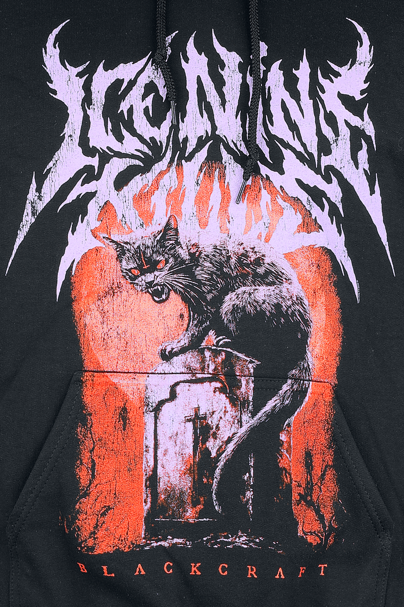 Sweat-shirt à capuche Gothic de Blackcraft Cult - Ice Nine Kills - Cat Hoodie - S à XXL - pour Homme - noir - Blackcraft Cult - View 2