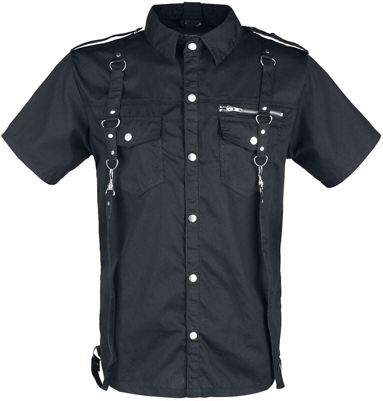 Chemise manches courtes Gothic de Vixxsin - ORSON - Chemise Noire Homme - S à XL - pour Homme - noir - Vixxsin