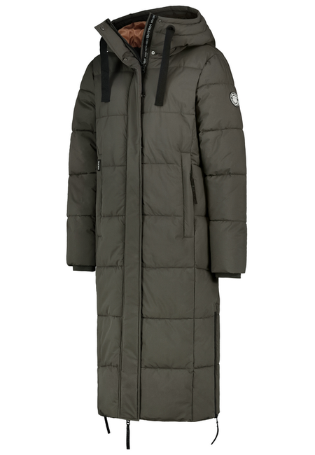Manteau d'hiver  de Sublevel - EXTRA LONG PUFFER COAT WITH ZIPPERS AT SIDE - S à XXL - pour Femme - vert - Sublevel - View 2