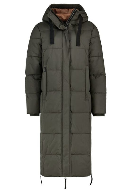 Manteau d'hiver  de Sublevel - EXTRA LONG PUFFER COAT WITH ZIPPERS AT SIDE - S à XXL - pour Femme - vert - Sublevel
