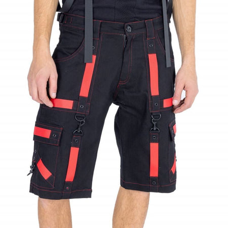 Short Gothic de Poizen Industries - MEMPHIS - Short Rouge & Noir Homme - 32 à 34 - pour Homme - noir/rouge - Poizen Industries