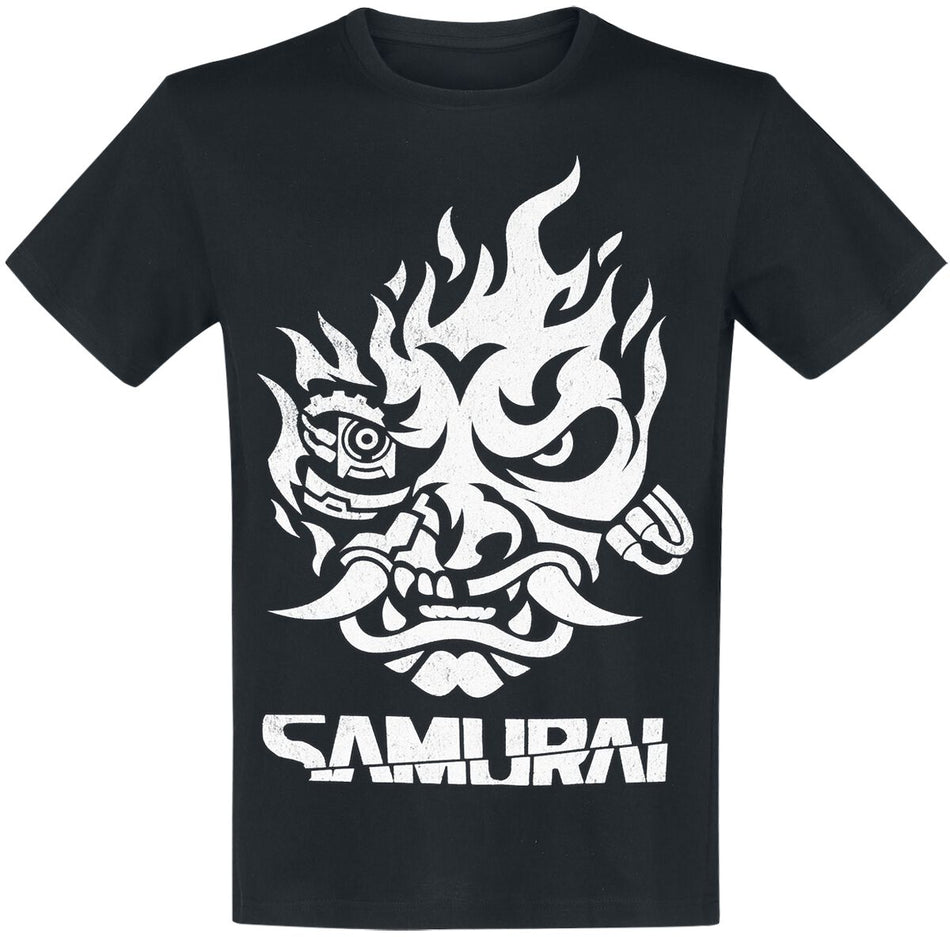 T-Shirt Manches courtes Gaming de Cyberpunk - Samuraï Blanc - S à XXL - pour Homme - noir - Cyberpunk