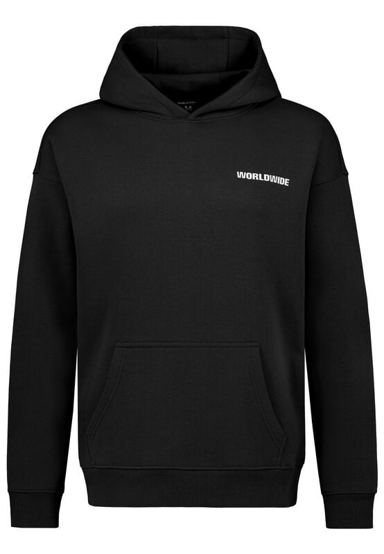 Sweat-shirt à capuche  de Sublevel - OVERSIZE SWEAT HOODIE WITH FRONT AND BACK PRINT - S à XXL - pour Homme - noir - Sublevel