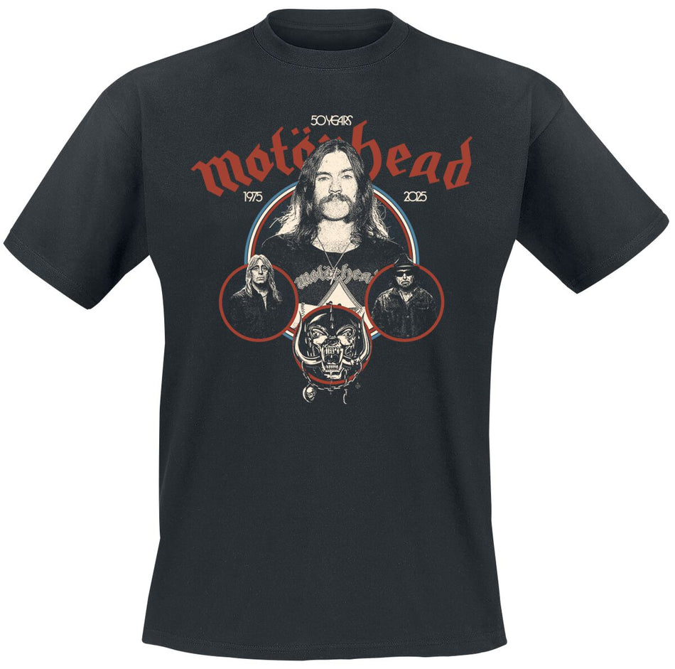 T-Shirt Manches courtes  de Motörhead - 50 Band Circle - M à XXL - pour Homme - noir - Motörhead