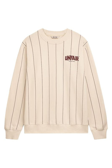Sweat-shirt  de Unfair Athletics - Pull classique à rayures fines – crème - S à 3XL - pour Homme - beige - UNFAIR ATHLETICS