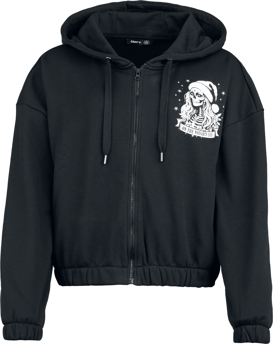 Sweat-shirt zippé à capuche  de Collection Spéciale EMP - Noël - M à XL - pour Femme - noir - Collection Spéciale EMP - View 2