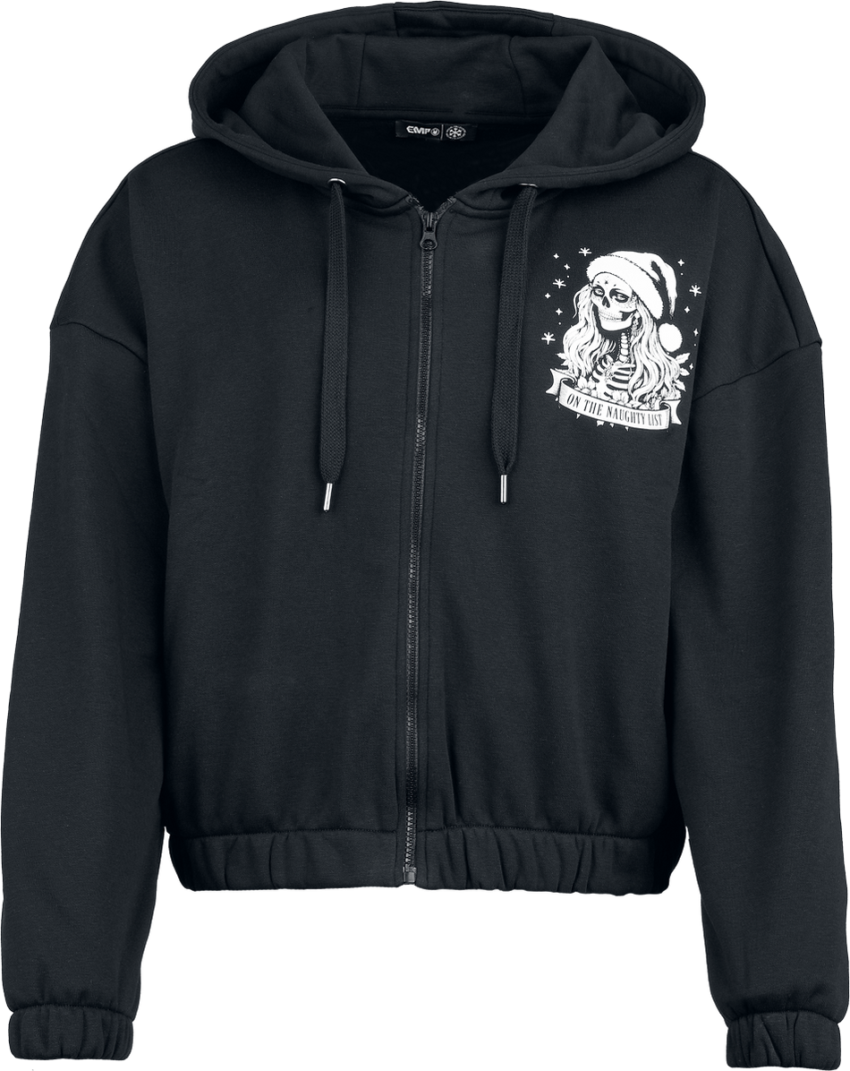 Sweat-shirt zippé à capuche  de Collection Spéciale EMP - Noël - M à XL - pour Femme - noir - Collection Spéciale EMP - View 2