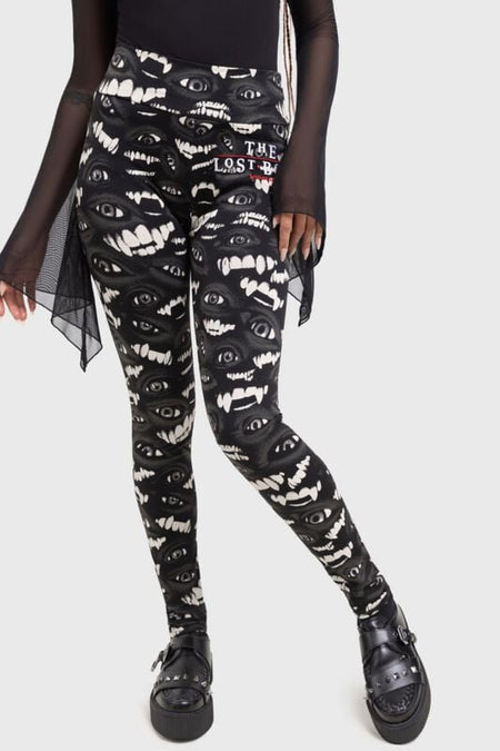 Legging Gothic de Killstar - The Lost Boys - The Lost Boys Leggings - XS à L - pour Femme - noir/blanc - Killstar