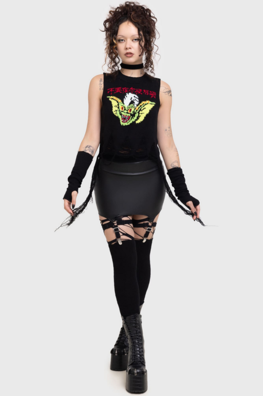 Top Gothic de Killstar - Gremlins - Débardeur Look Usé - XS à XXL - pour Femme - noir - Killstar - View 2