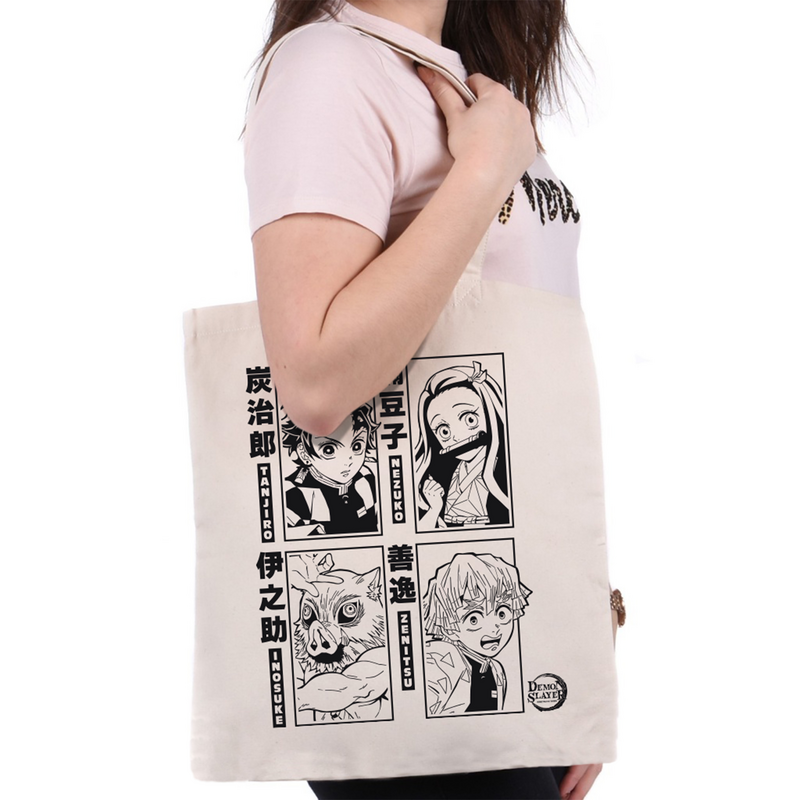 Sac En Tissu  de Demon Slayer - Tanjiro, Nezuko, Zenitsu & Inosuke - pour Unisexe - multicolore - Demon Slayer - View 2
