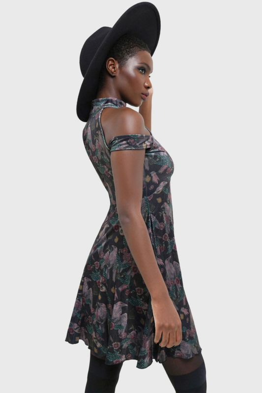 Robe courte Gothic de Killstar - Corax Dress - S à XXL - pour Femme - multicolore - Killstar - View 2