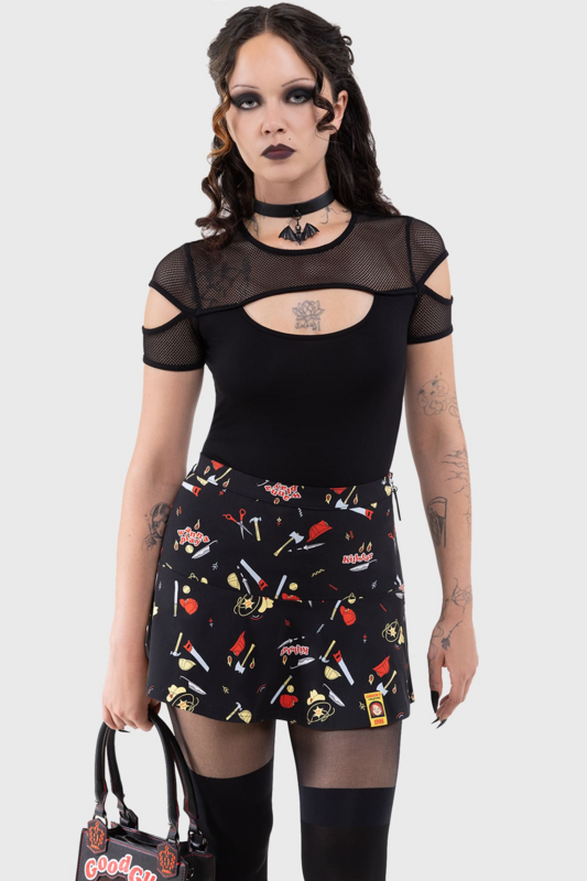 Jupe courte Gothic de Killstar - Chucky - It's time to play - Mini-Jupe - XS à XXL - pour Femme - multicolore - Killstar - View 2
