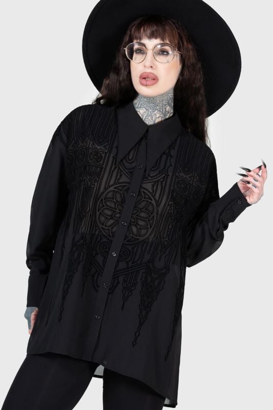 Chemise manches longues Gothic de Killstar - Gates of Hell - Chemise - XS à XXL - pour Femme - noir - Killstar