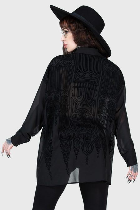 Chemise manches longues Gothic de Killstar - Gates of Hell - Chemise - XS à XXL - pour Femme - noir - Killstar - View 2