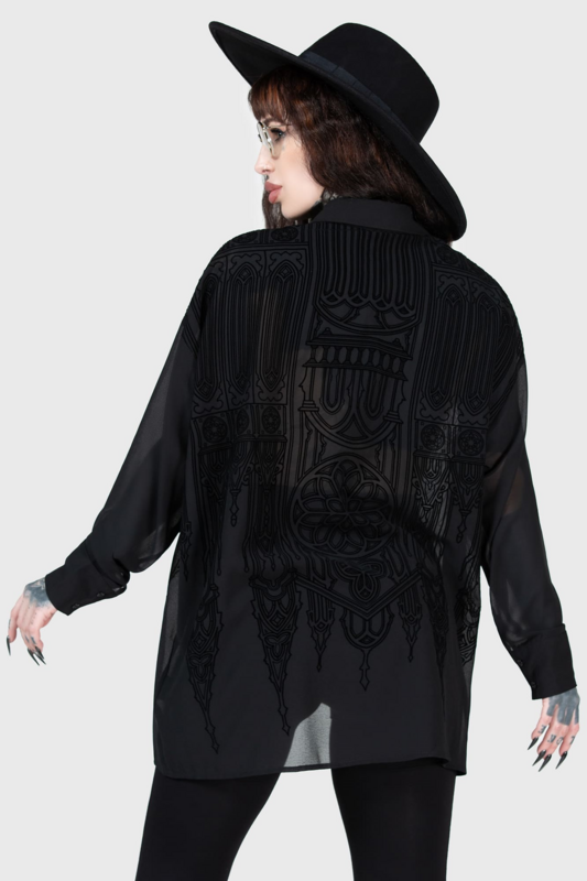 Chemise manches longues Gothic de Killstar - Gates of Hell - Chemise - XS à XXL - pour Femme - noir - Killstar - View 2