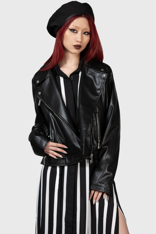 Veste en imitation cuir Gothic de Killstar - Night Wrath Biker Jacket - XS à XL - pour Femme - noir - Killstar - View 2