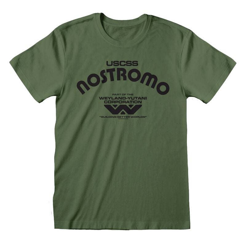 T-Shirt Manches courtes  de Alien - Retro Nostromo - S à XXL - pour Homme - olive - Alien