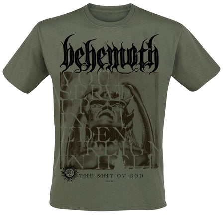 T-Shirt Manches courtes  de Behemoth - The Shit ov God - Reign In Hell - S à 3XL - pour Homme - olive - Behemoth