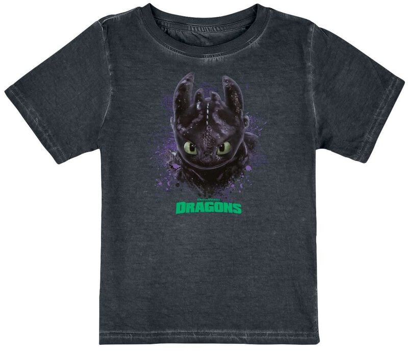 T-Shirt Manches courtes  de Dragons - Enfants - Krokmou - 98 à 164 - pour Unisexe - multicolore - Dragons