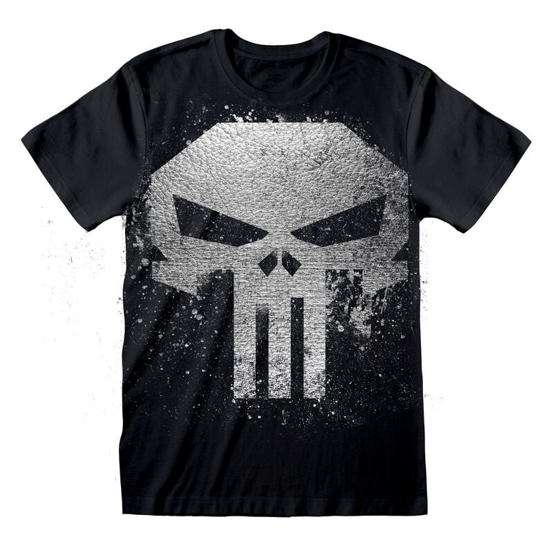 T-Shirt Manches courtes  de The Punisher - Crâne Punisher avec Encre Métallique FB - S à L - pour Homme - noir - The Punisher