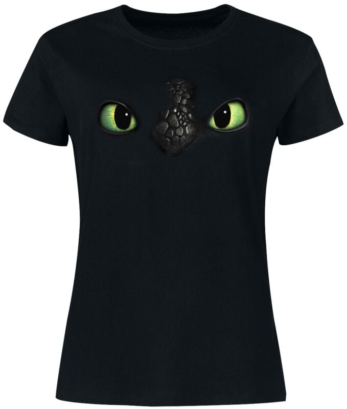 T-Shirt Manches courtes  de Dragons - Krokmou - Yeux - S à 3XL - pour Femme - noir - Dragons