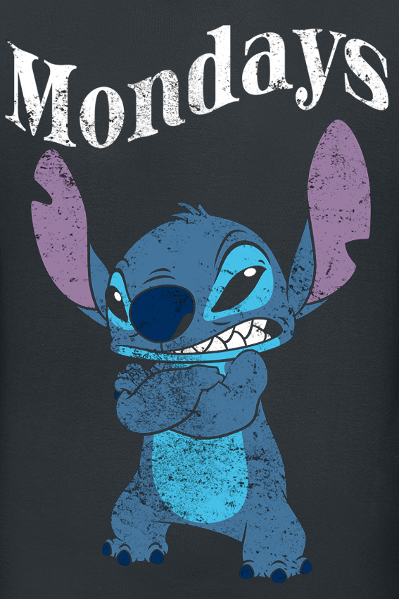 T-Shirt Manches courtes Disney de Lilo & Stitch - Mondays - S à XL - pour Homme - noir - Lilo & Stitch - View 2