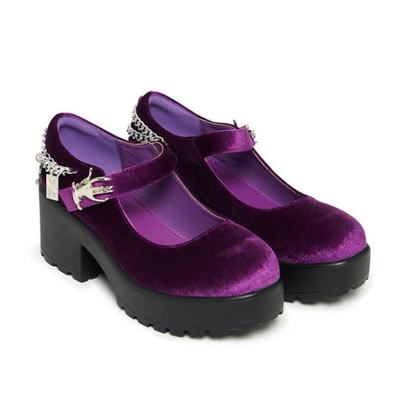 Talons hauts Gothic de KOI - Tira Mary Janes 'Fatal Touch Edition' - EU36 à EU40 - pour Femme - noir/lilas - KOI