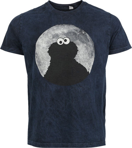T-Shirt Manches courtes  de Sesame Street - Krümelmonster - Cookie Monster - Moonlight - S à 4XL - pour Homme - bleu - Sesame Street