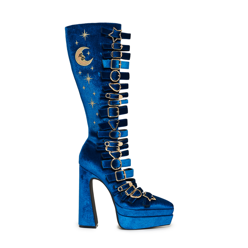 Bottes Rockabilly de KOI - Cyberspace Celestial Long Boots - EU36 à EU40 - pour Femme - bleu - KOI - View 2