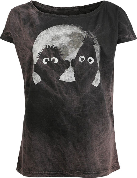 T-Shirt Manches courtes  de Sesame Street - Ernie und Bert - Moonlight - S à 4XL - pour Femme - gris - Sesame Street