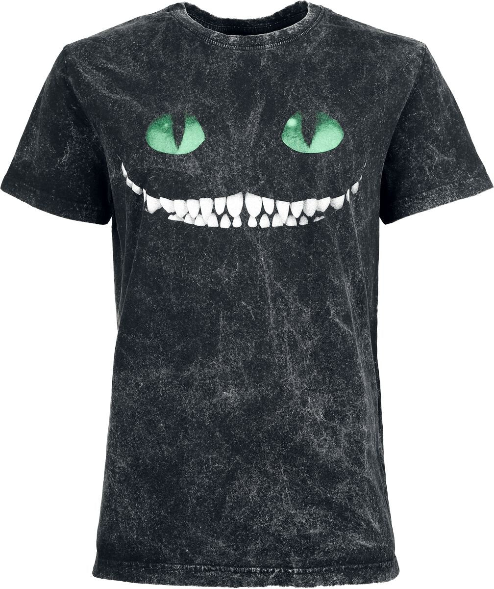 T-Shirt Manches courtes Disney de Alice Au Pays Des Merveilles - Sourire Chat du Cheshire - T-Shirt - S à 4XL - pour Femme - gris - Alice Au Pays Des Merveilles