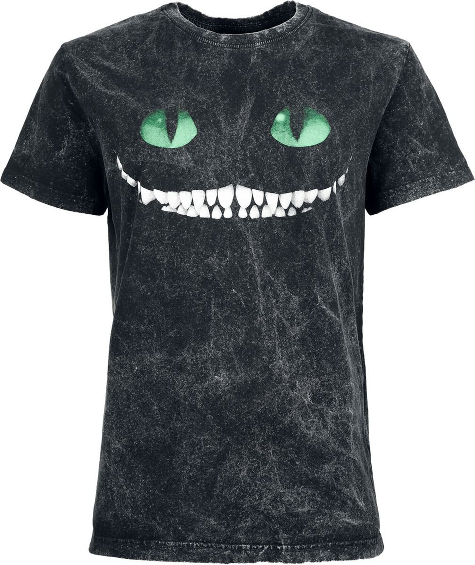 T-Shirt Manches courtes Disney de Alice Au Pays Des Merveilles - Sourire Chat du Cheshire - T-Shirt - S à 4XL - pour Femme - gris - Alice Au Pays Des Merveilles