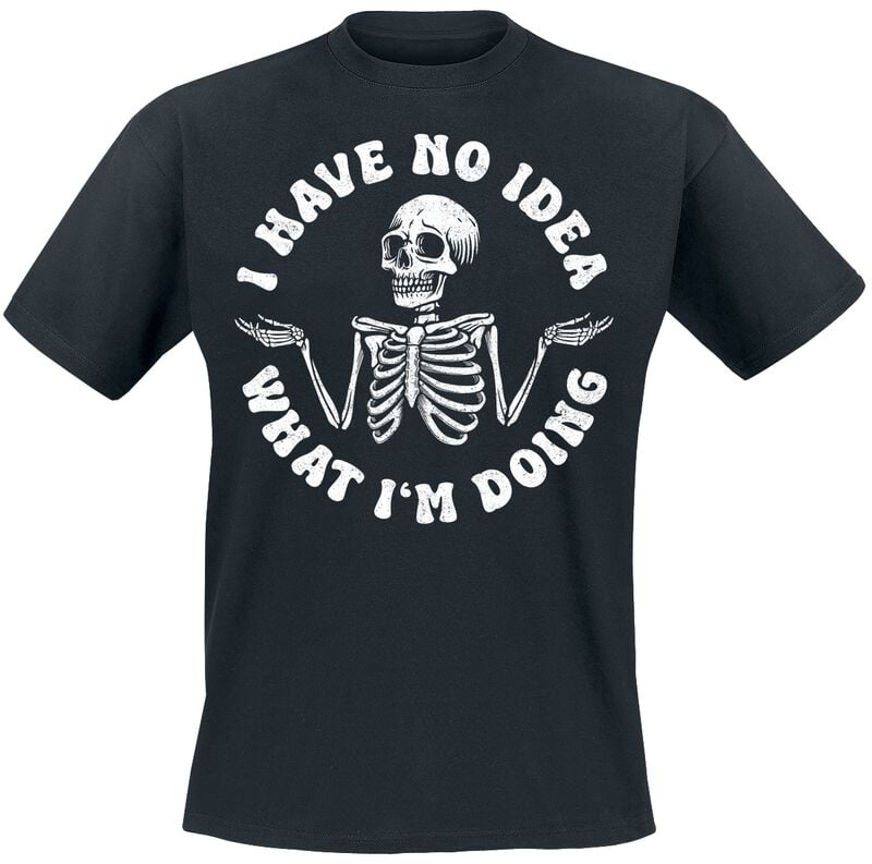 T-Shirt Manches courtes Fun de Slogans - No Idea What I'm Doing - M à XXL - pour Homme - noir - Slogans
