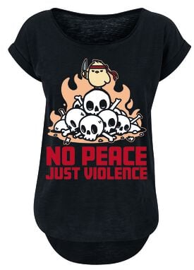 T-Shirt Manches courtes Fun de Tierisch - No Peace, Just Violence - S à XXL - pour Femme - noir - Tierisch