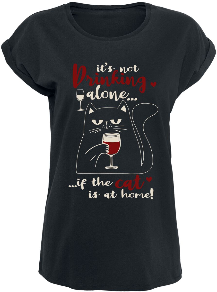 T-Shirt Manches courtes Fun de Tierisch - Cat at home - S à L - pour Femme - noir - Tierisch