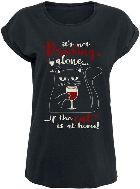 T-Shirt Manches courtes Fun de Tierisch - Cat at home - S à XXL - pour Femme - noir - Tierisch