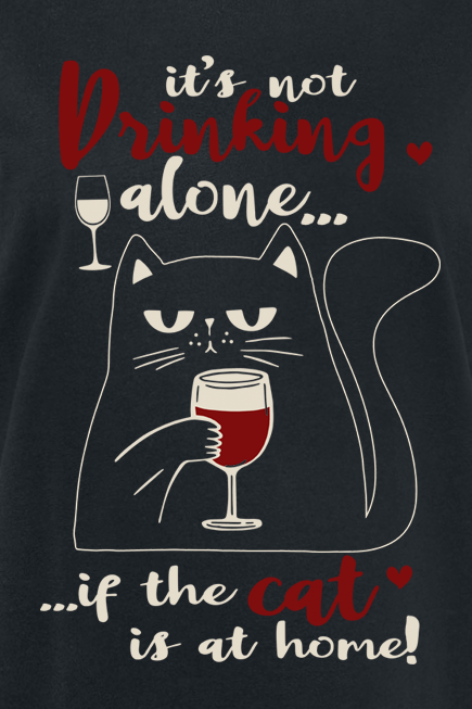 T-Shirt Manches courtes Fun de Tierisch - Cat at home - S à XXL - pour Femme - noir - Tierisch - View 2