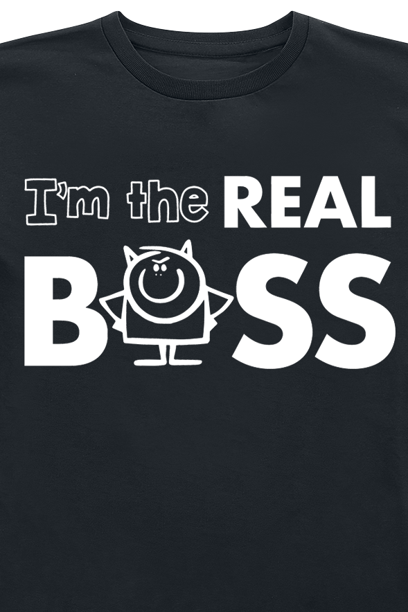 T-shirt Fun de Slogans - The Real Boss - 116 à 152 - pour filles & garçonse - noir - Slogans - View 2