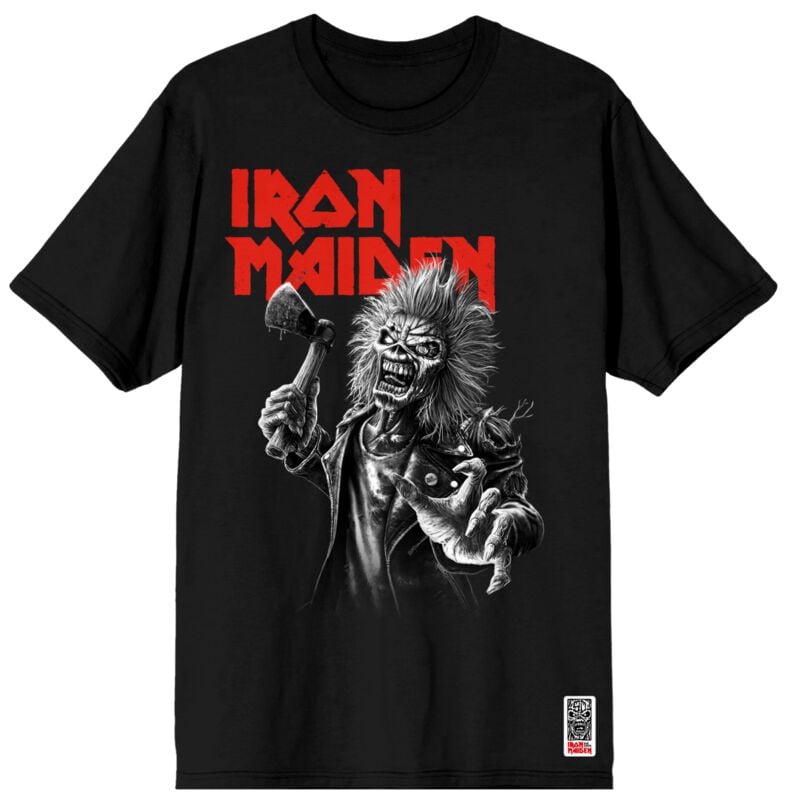 T-Shirt Manches courtes  de Iron Maiden - Greyscale Axe - S à 4XL - pour Homme - noir - Iron Maiden